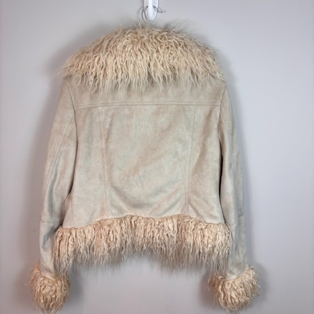 Urban Outfitters Faux Suede Embroidered Hippie Pennylane Jacket Small 70's Retro - Picture 7 of 10